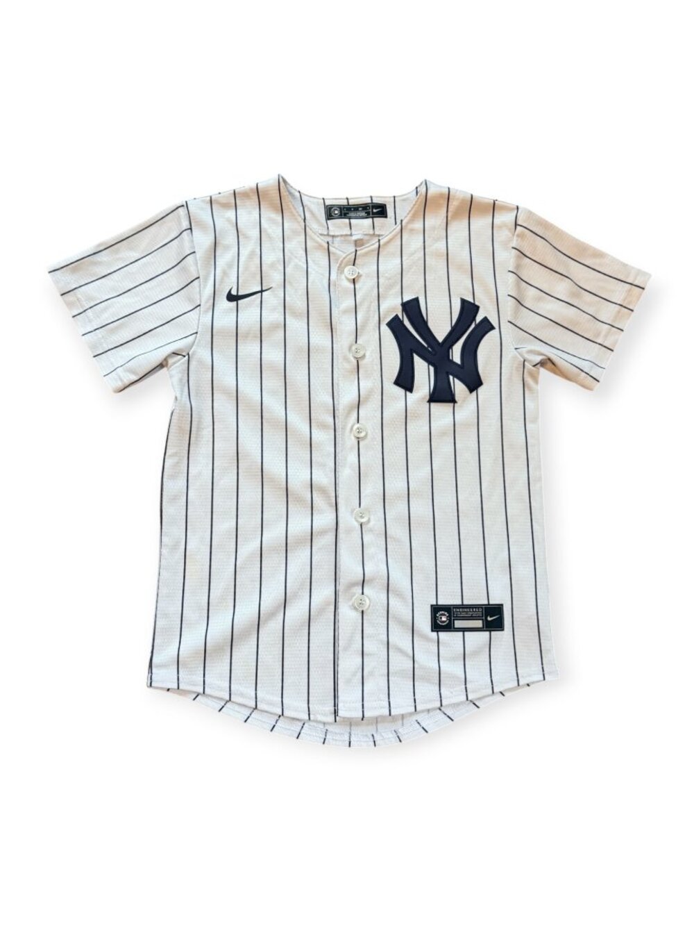 Nike White Pinstripe New York Yankees Aaron Judge Jersey - Kids Size 8